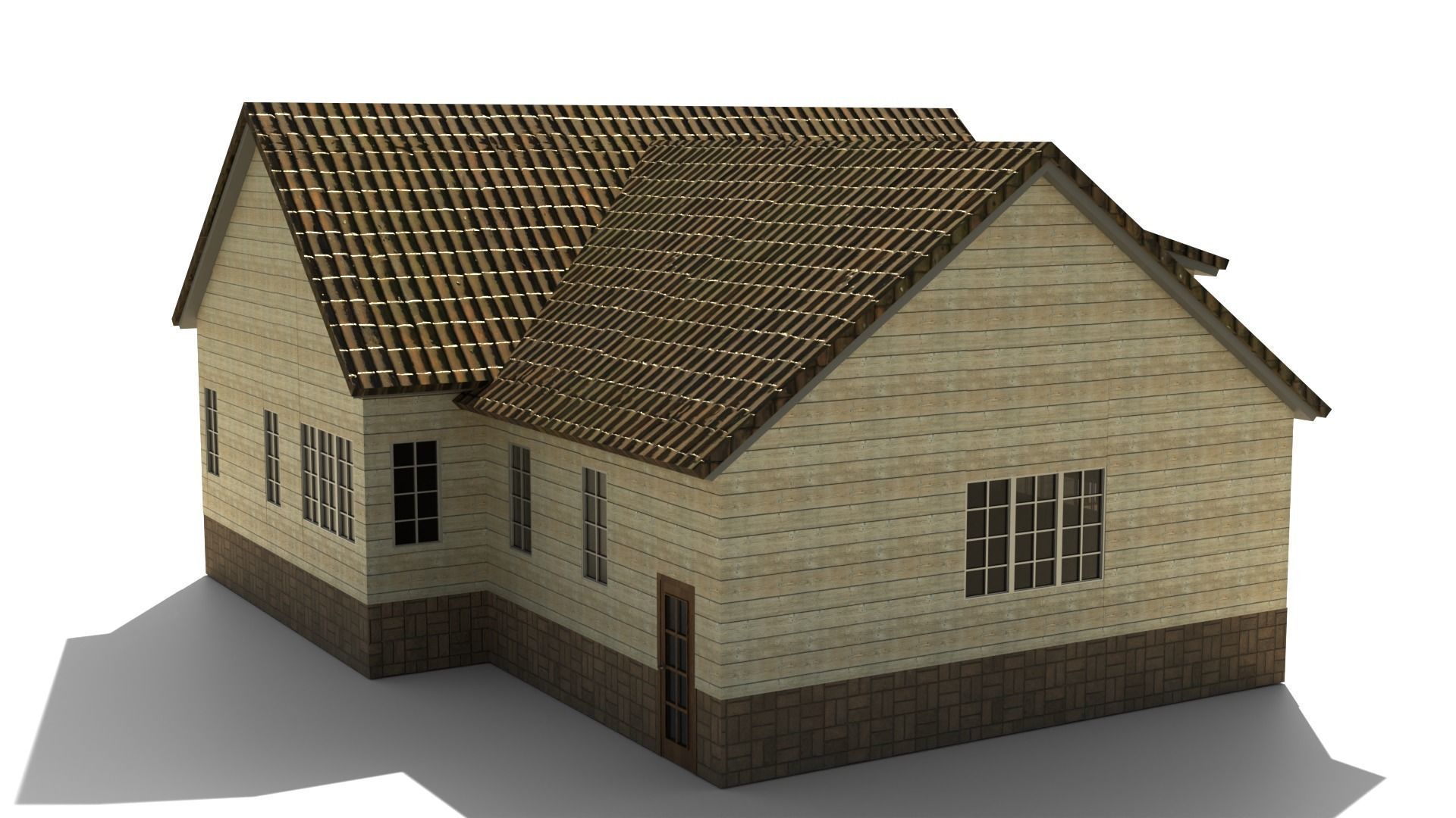 European House A 10  Low-poly 3D model_4