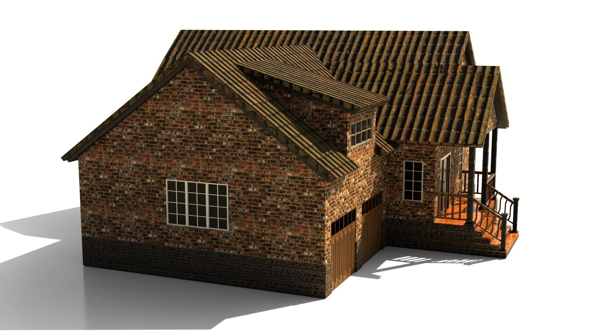 European House B 10 Low-poly 3D model_4