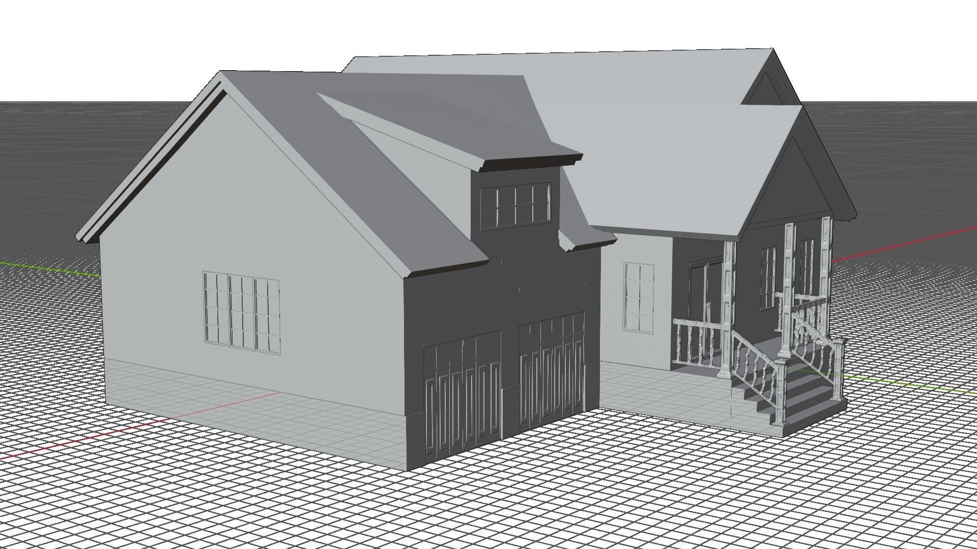 European House B 10 Low-poly 3D model_5