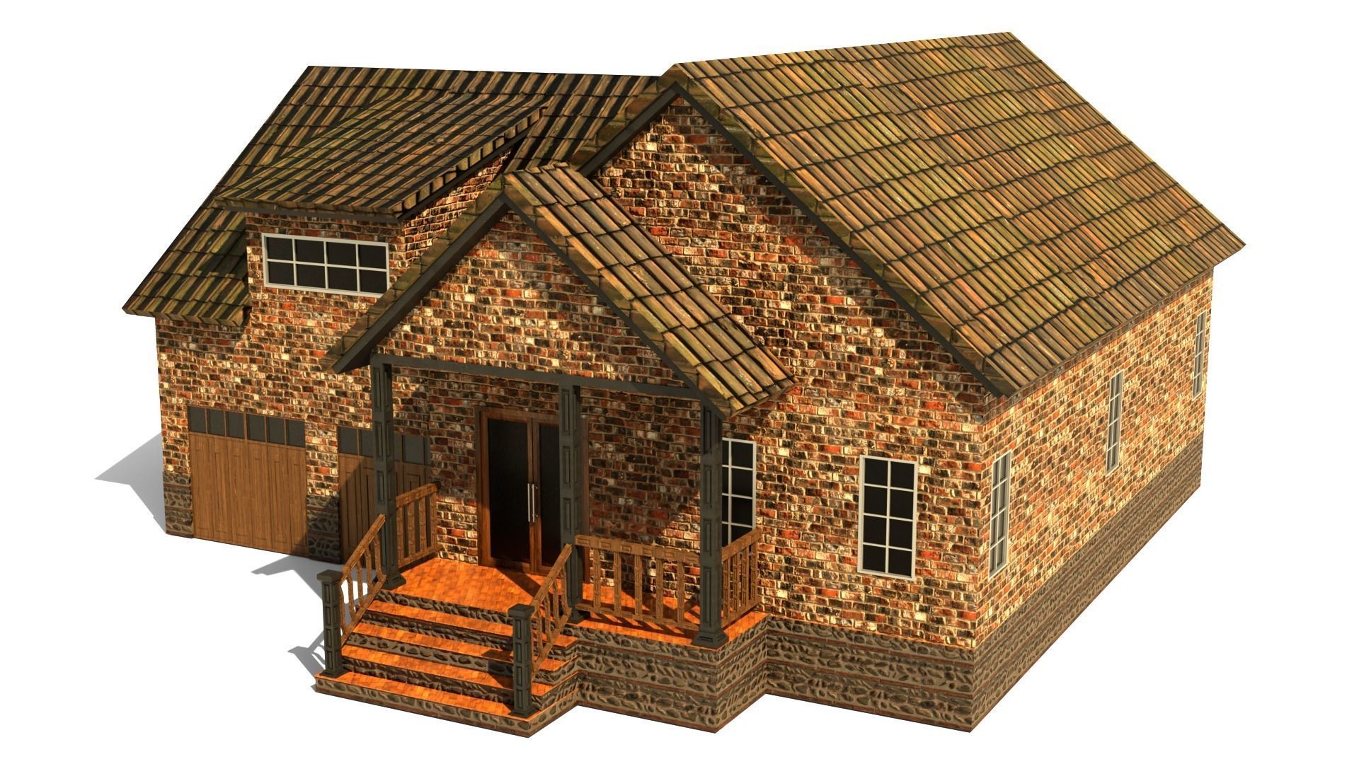 European House B 10 Low-poly 3D model_1