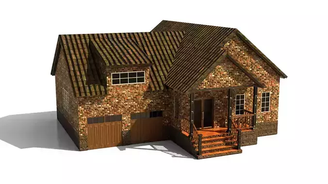 European House B 10 Low-poly 3D model