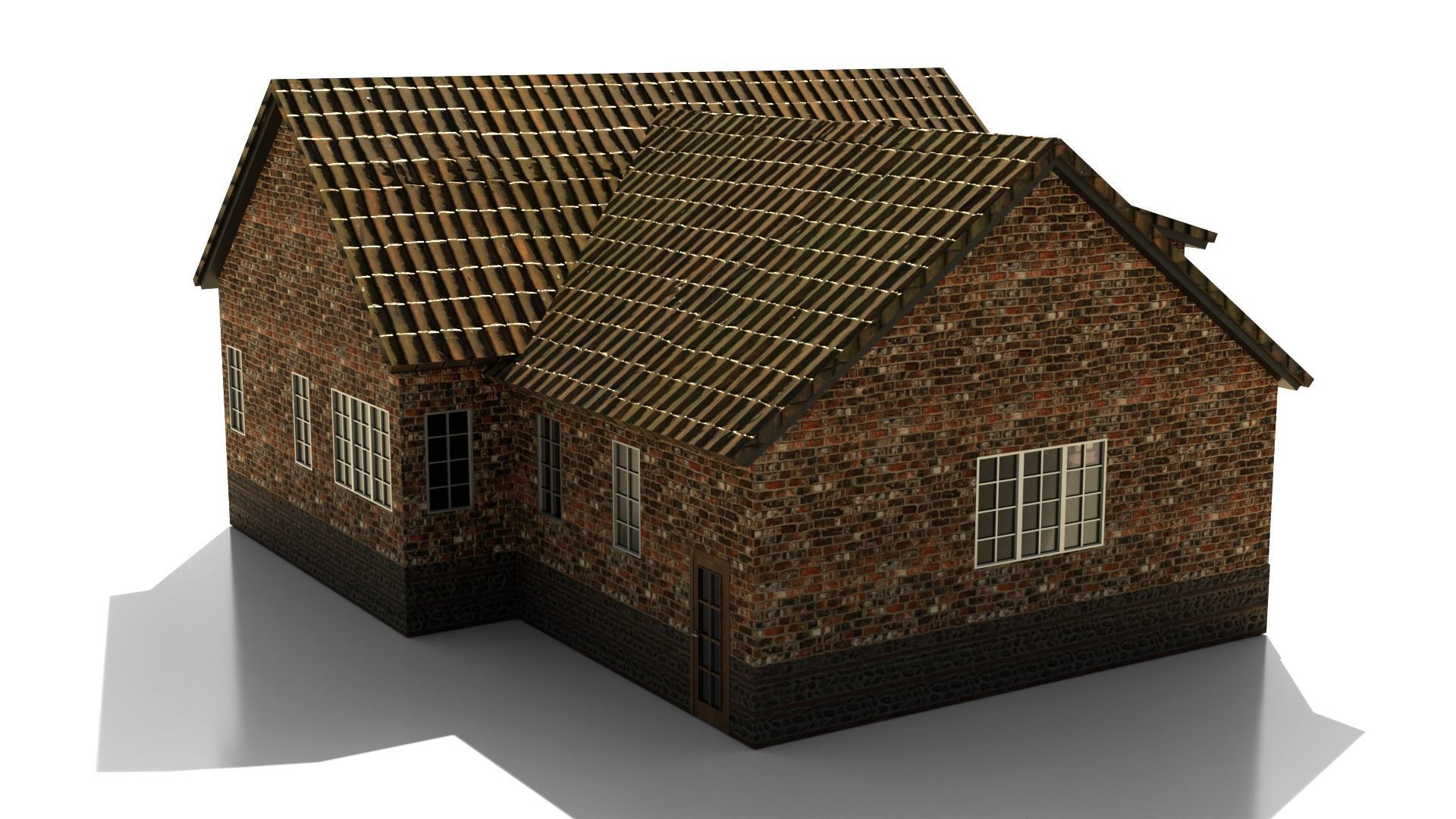 European House B 10 Low-poly 3D model_3
