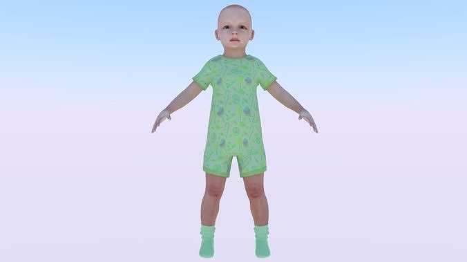 3D model Baby Girl in a Jumper 03 VR / AR / low-poly | CGTrader