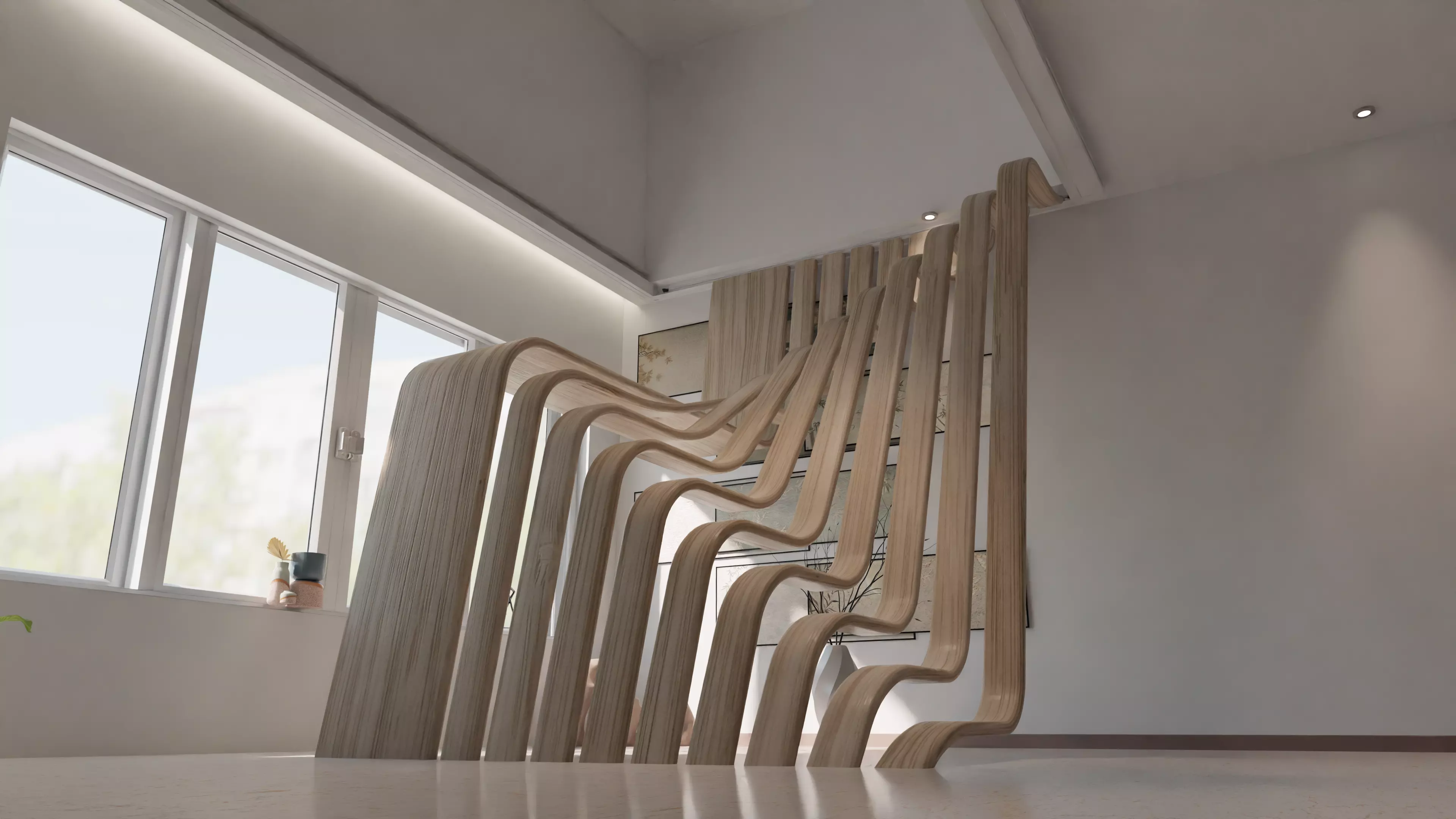PARAMETRIC STAIRCASE-1 Low-poly 3D model