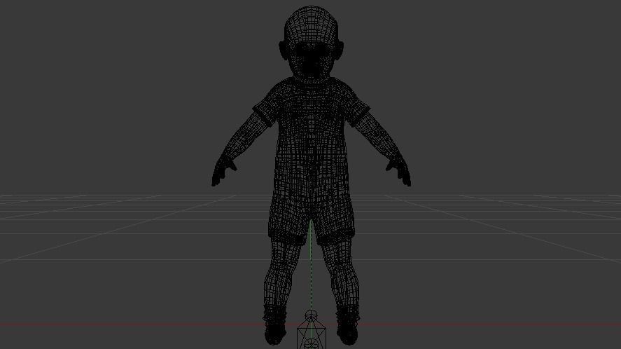 Baby Girl in a Jumper 04 Low-poly 3D model_19