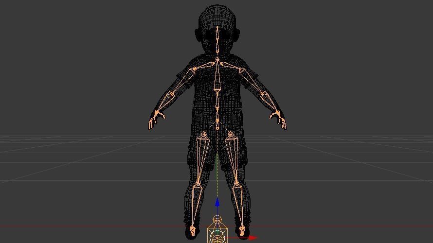 Baby Girl in a Jumper 04 Low-poly 3D model_23