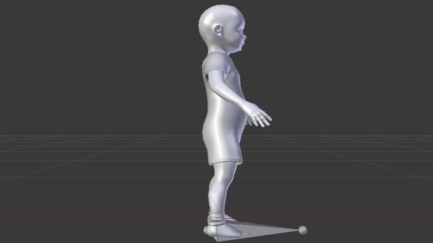 Baby Girl in a Jumper 04 Low-poly 3D model_13