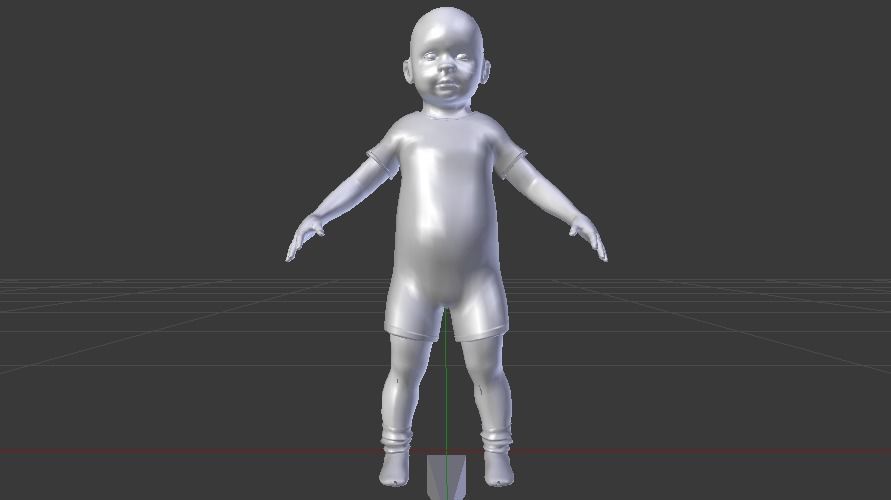 Baby Girl in a Jumper 04 Low-poly 3D model_12