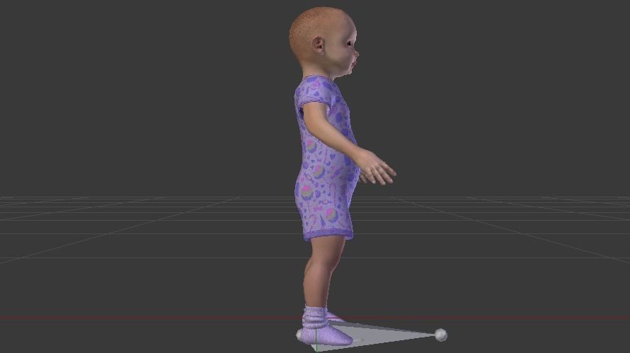 Baby Girl in a Jumper 04 Low-poly 3D model_9