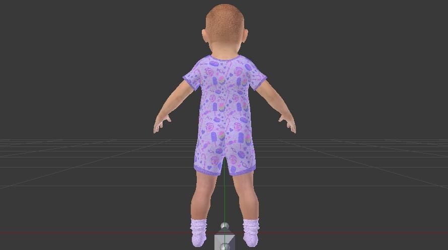 Baby Girl in a Jumper 04 Low-poly 3D model_7