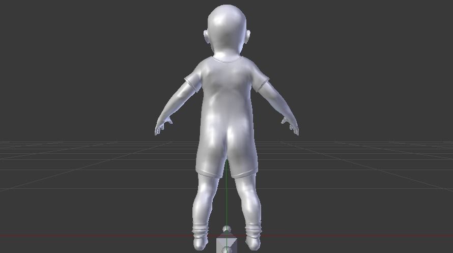 Baby Girl in a Jumper 04 Low-poly 3D model_15