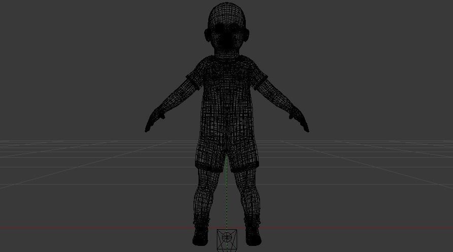 Baby Girl in a Jumper 04 Low-poly 3D model_16