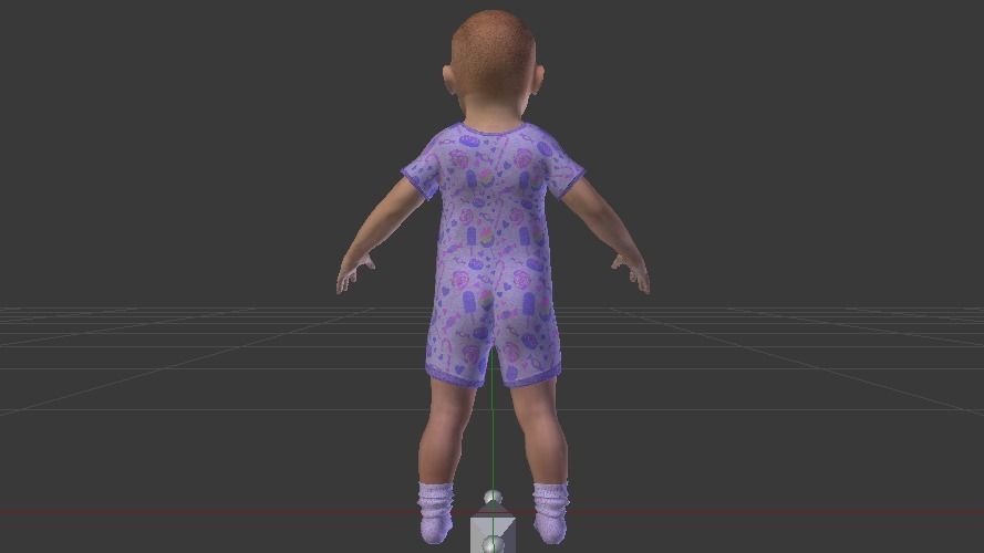 Baby Girl in a Jumper 04 Low-poly 3D model_11