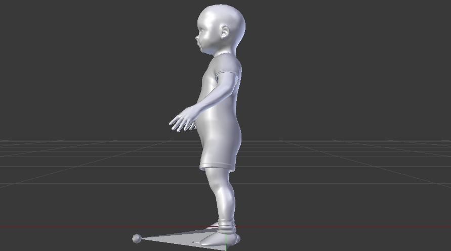 Baby Girl in a Jumper 04 Low-poly 3D model_14