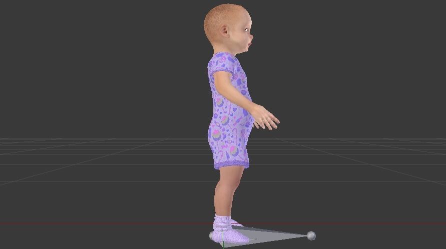 Baby Girl in a Jumper 04 Low-poly 3D model_5
