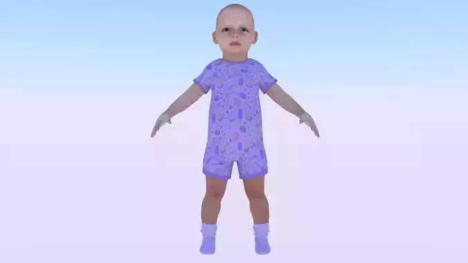 Baby Girl in a Jumper 04 Low-poly 3D model Baby Girl in a Jumper 04 Low-poly 3D model