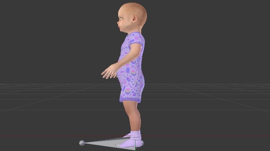 Baby Girl in a Jumper 04 Low-poly 3D model_6
