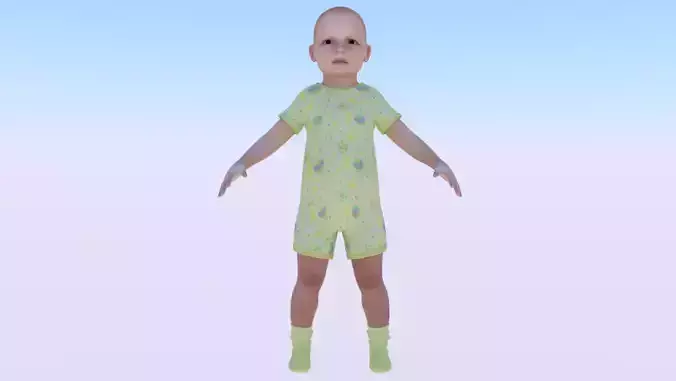 Baby Girl in a Jumper 05 Low-poly 3D model Baby Girl in a Jumper 05 Low-poly 3D model