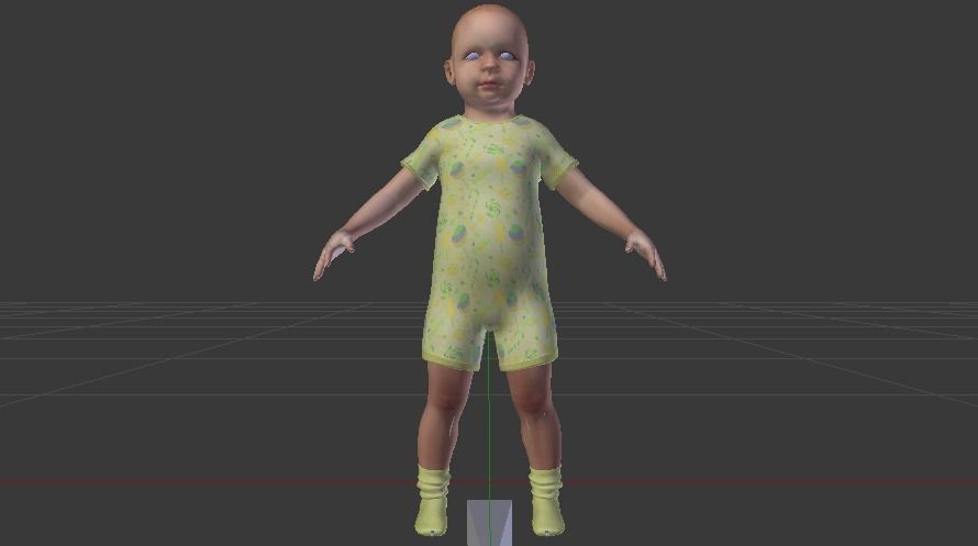 Baby Girl in a Jumper 05 Low-poly 3D model_8