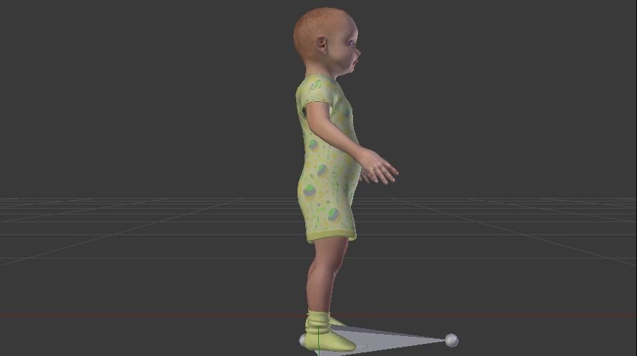 Baby Girl in a Jumper 05 Low-poly 3D model_9