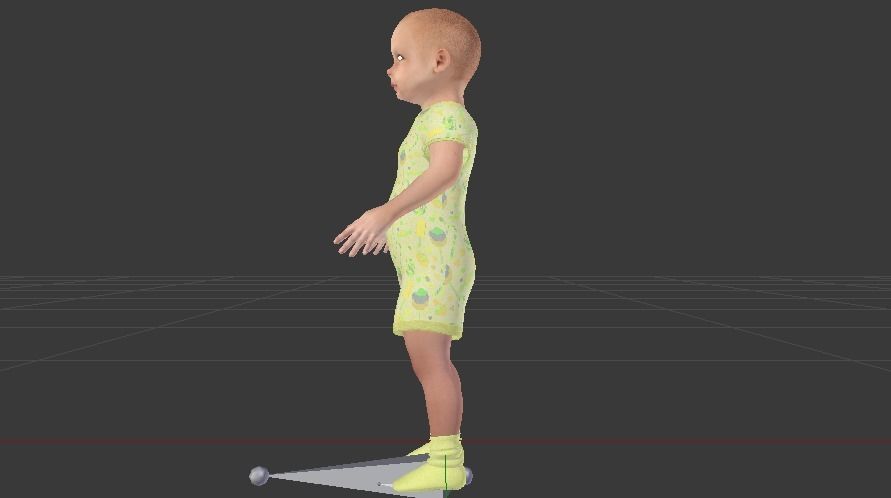 Baby Girl in a Jumper 05 Low-poly 3D model_6