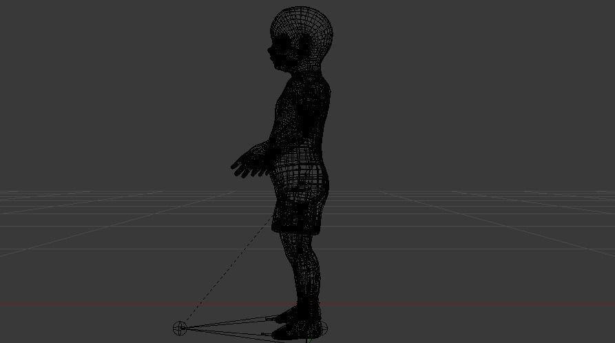 Baby Girl in a Jumper 05 Low-poly 3D model_18