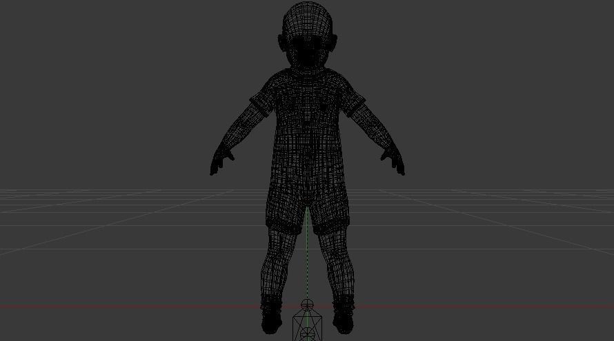 Baby Girl in a Jumper 05 Low-poly 3D model_19