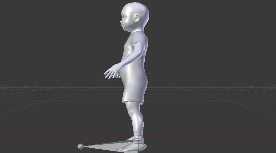 Baby Girl in a Jumper 05 Low-poly 3D model_14