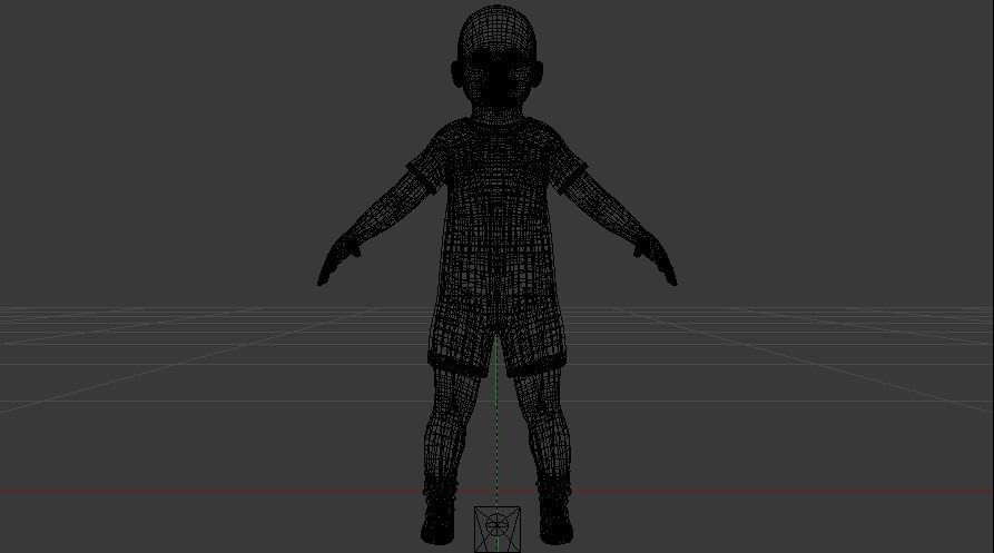 Baby Girl in a Jumper 05 Low-poly 3D model_16