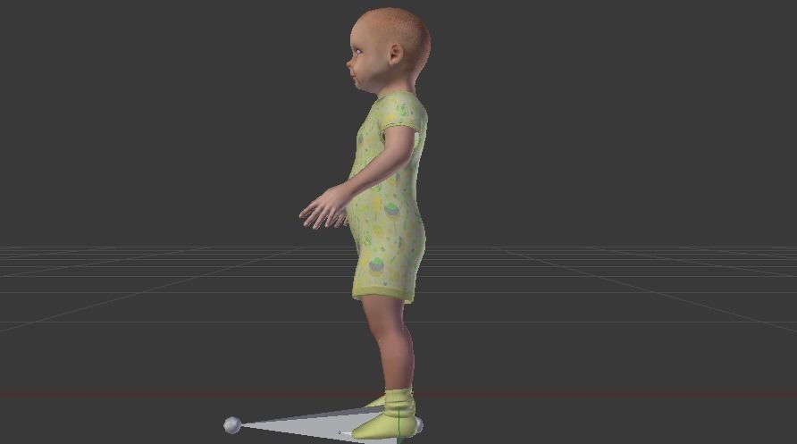 Baby Girl in a Jumper 05 Low-poly 3D model_10