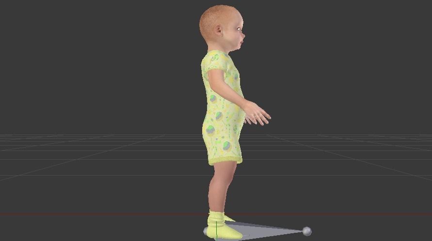 Baby Girl in a Jumper 05 Low-poly 3D model_5