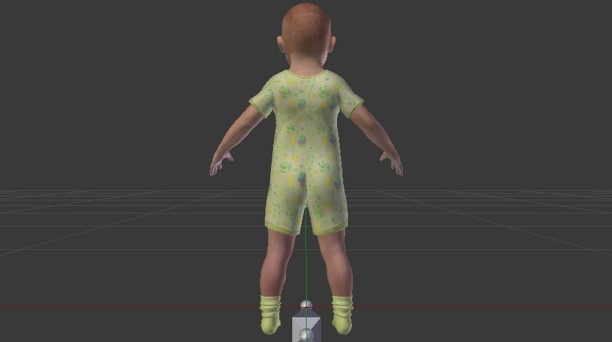 Baby Girl in a Jumper 05 Low-poly 3D model_11