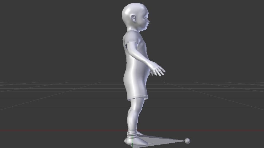 Baby Girl in a Jumper 05 Low-poly 3D model_13