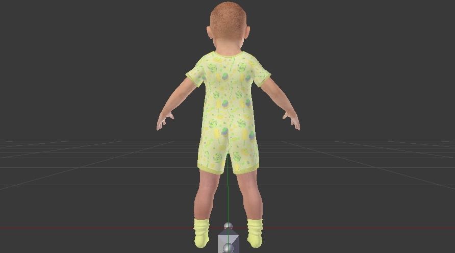 Baby Girl in a Jumper 05 Low-poly 3D model_7