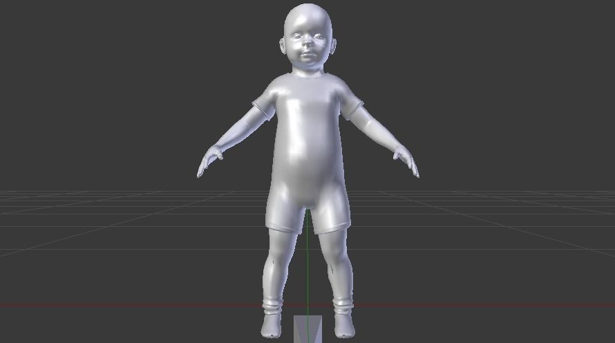 Baby Girl in a Jumper 05 Low-poly 3D model_12