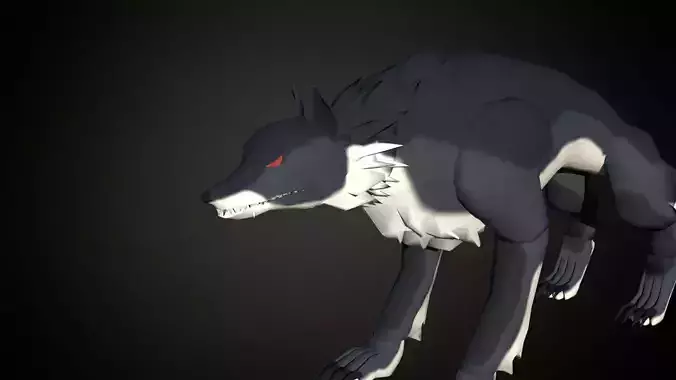 Roblox r6 wolf model Low-poly 3D model Low-poly 3D model