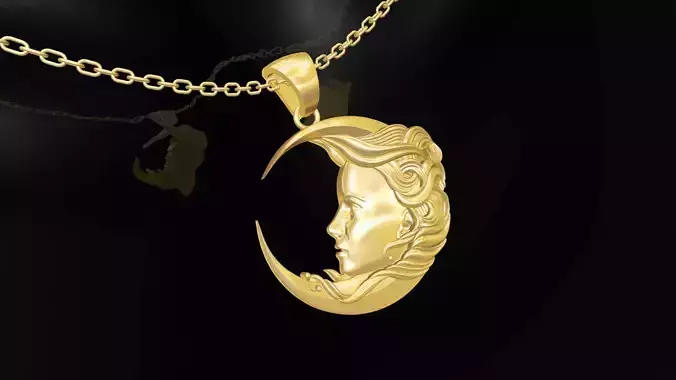 Beautiful Moon gold pendant jewelry