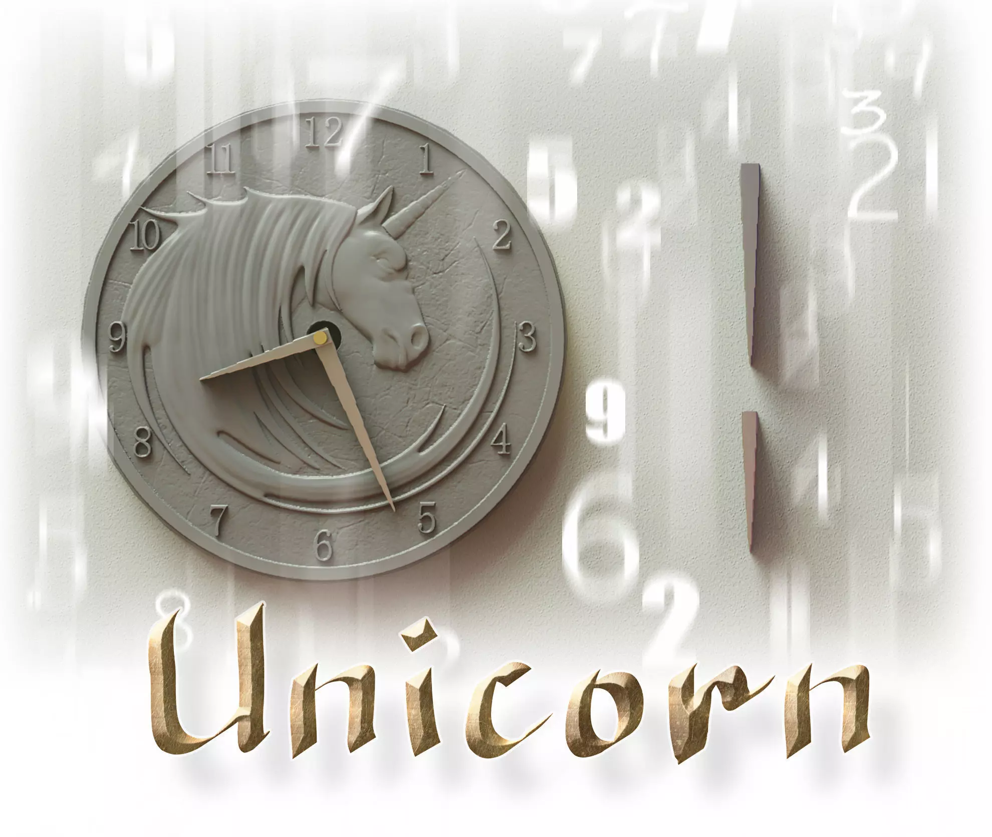 Unicorn clock 3D print model_0