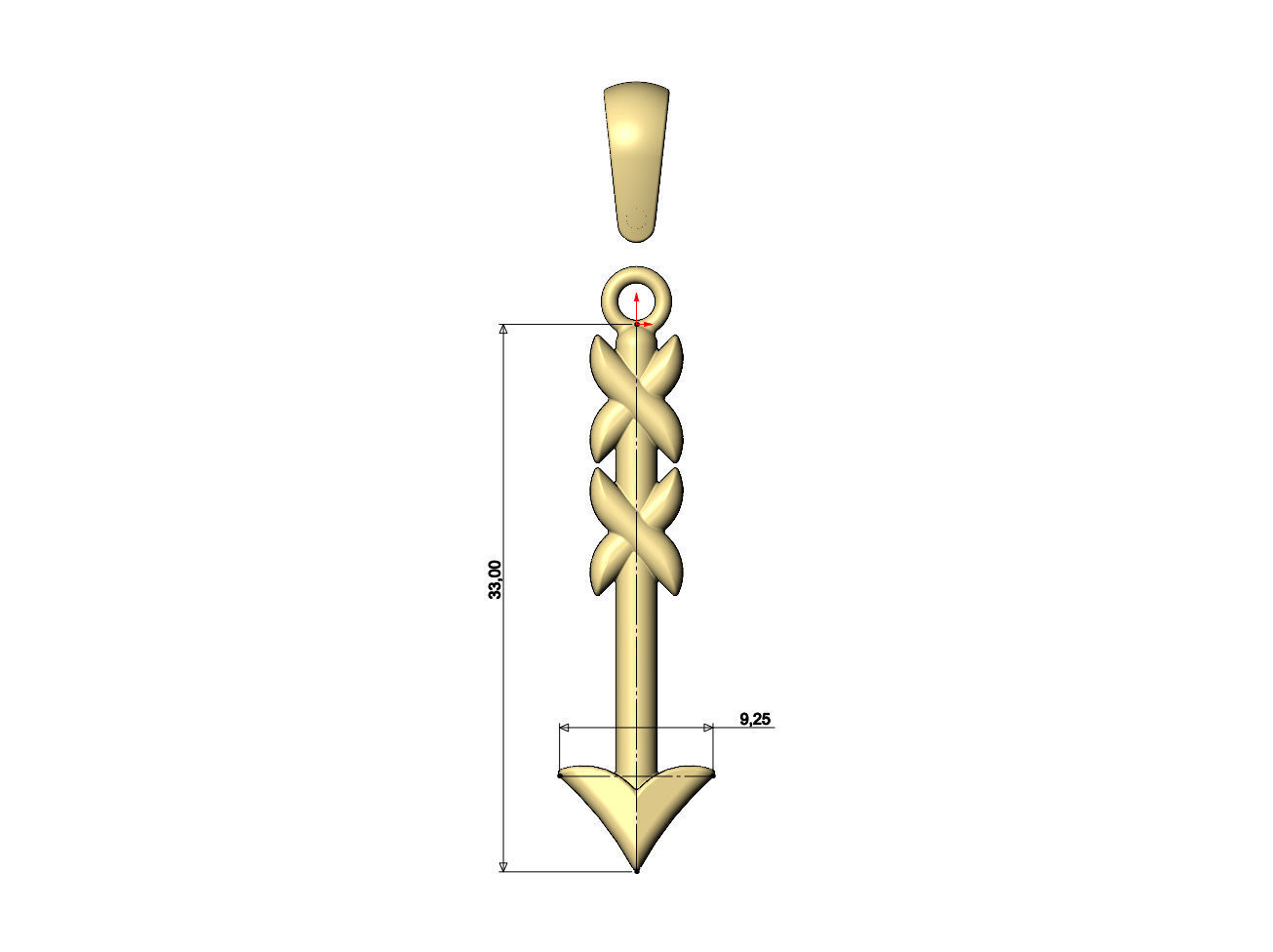 Arrow pendant charm 3D print model_5