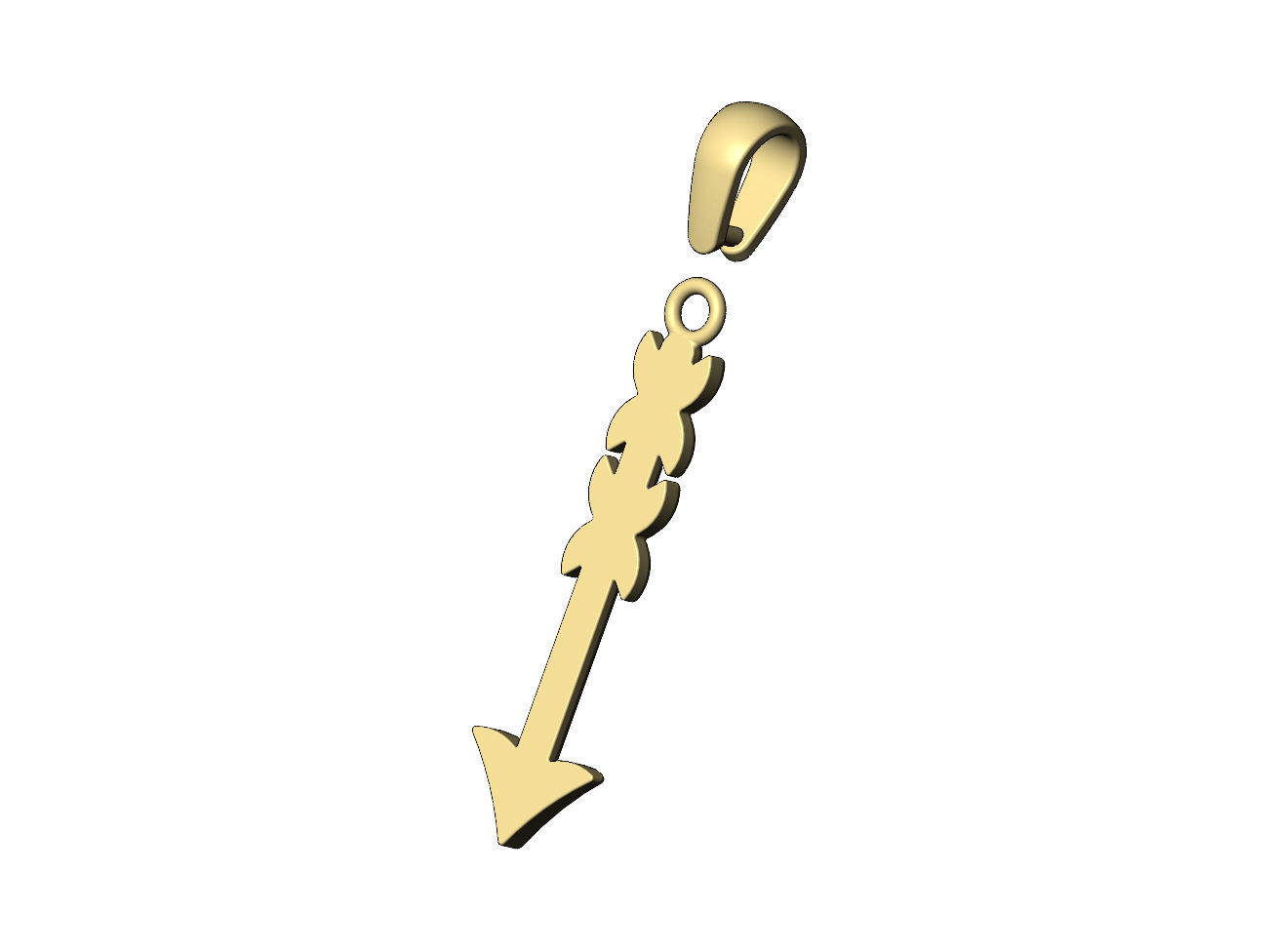 Arrow pendant charm 3D print model_8