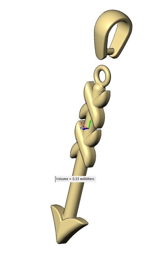 Arrow pendant charm 3D print model_14