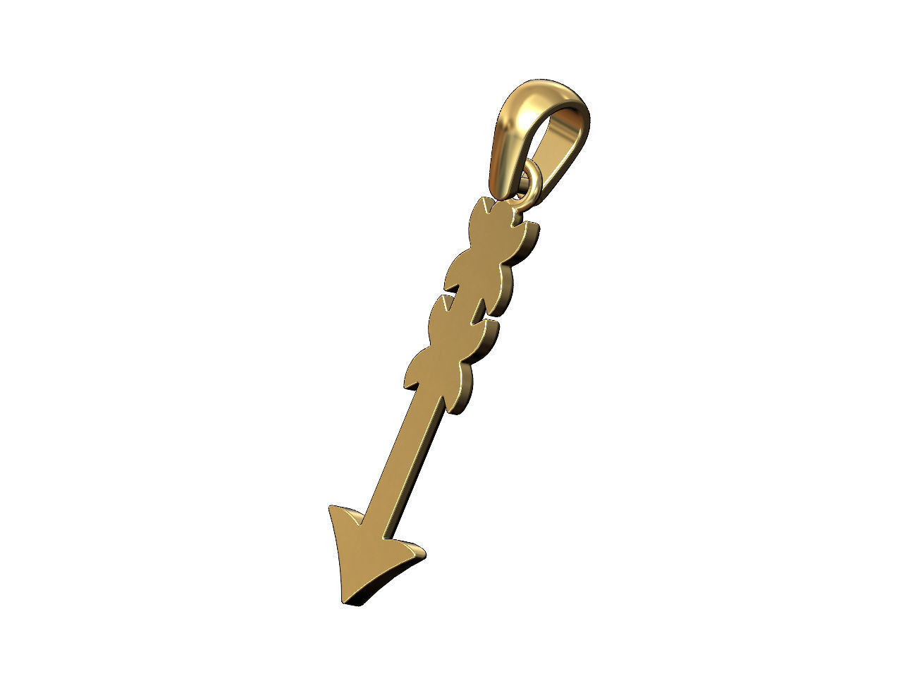 Arrow pendant charm 3D print model_3