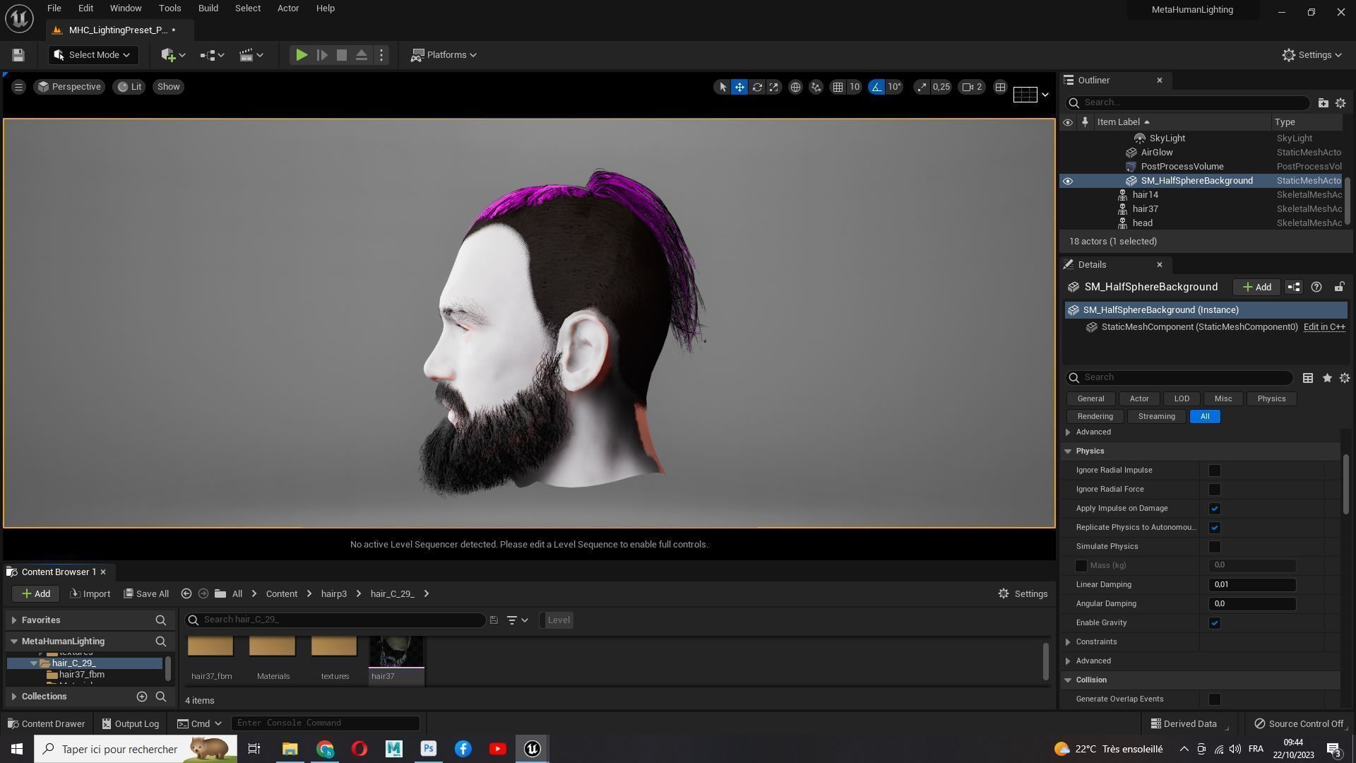 Realistic Mlae Hair - Viking Ponytail Style Low-poly 3D model_23