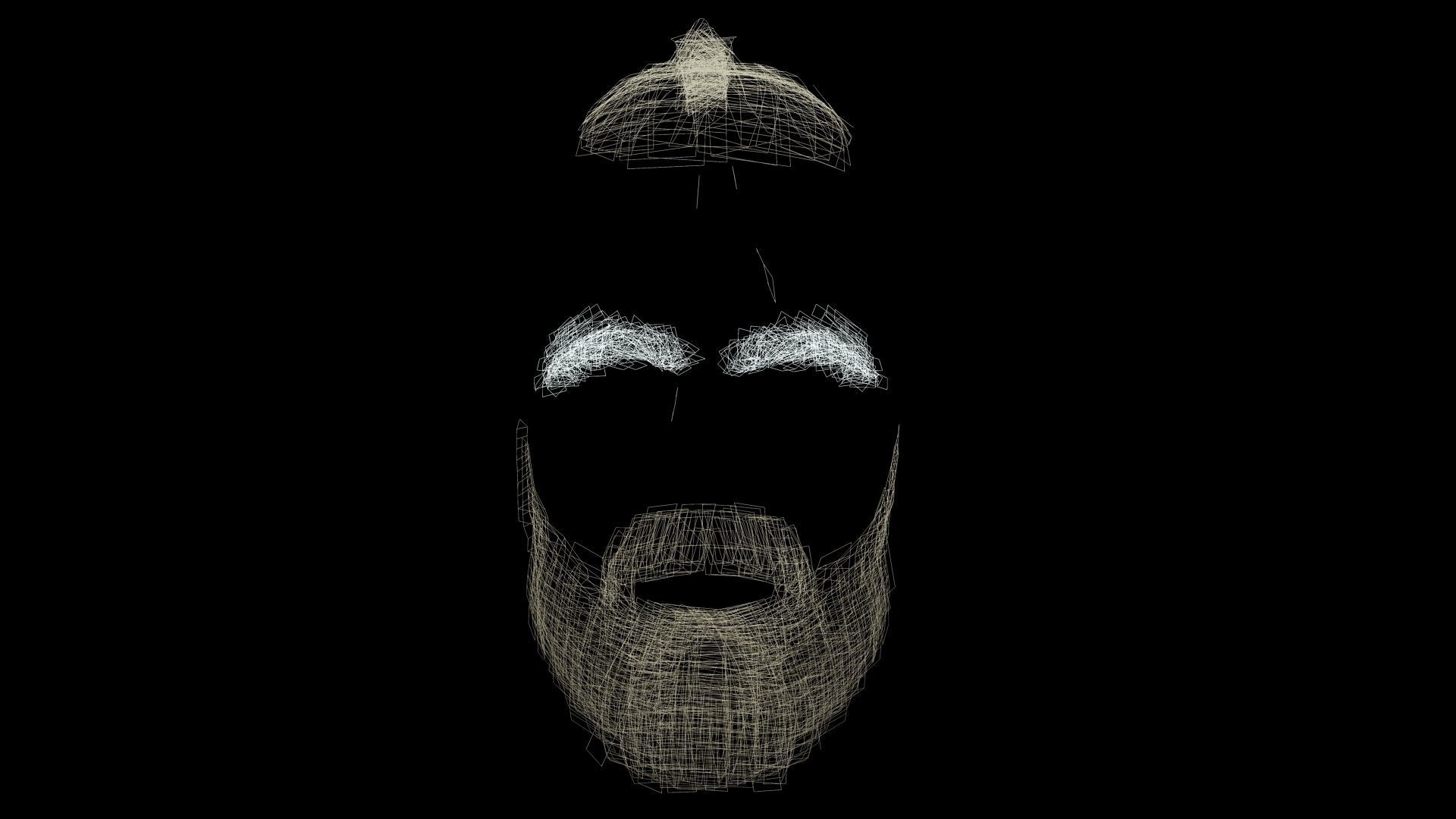 Realistic Mlae Hair - Viking Ponytail Style Low-poly 3D model_14