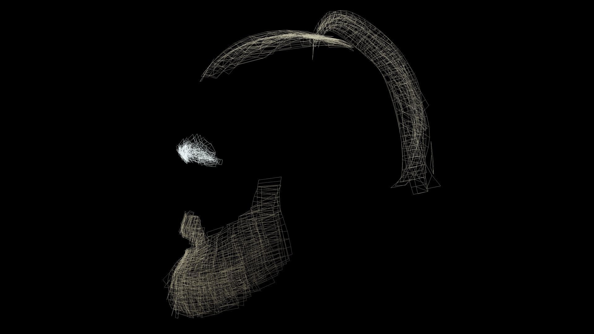 Realistic Mlae Hair - Viking Ponytail Style Low-poly 3D model_15