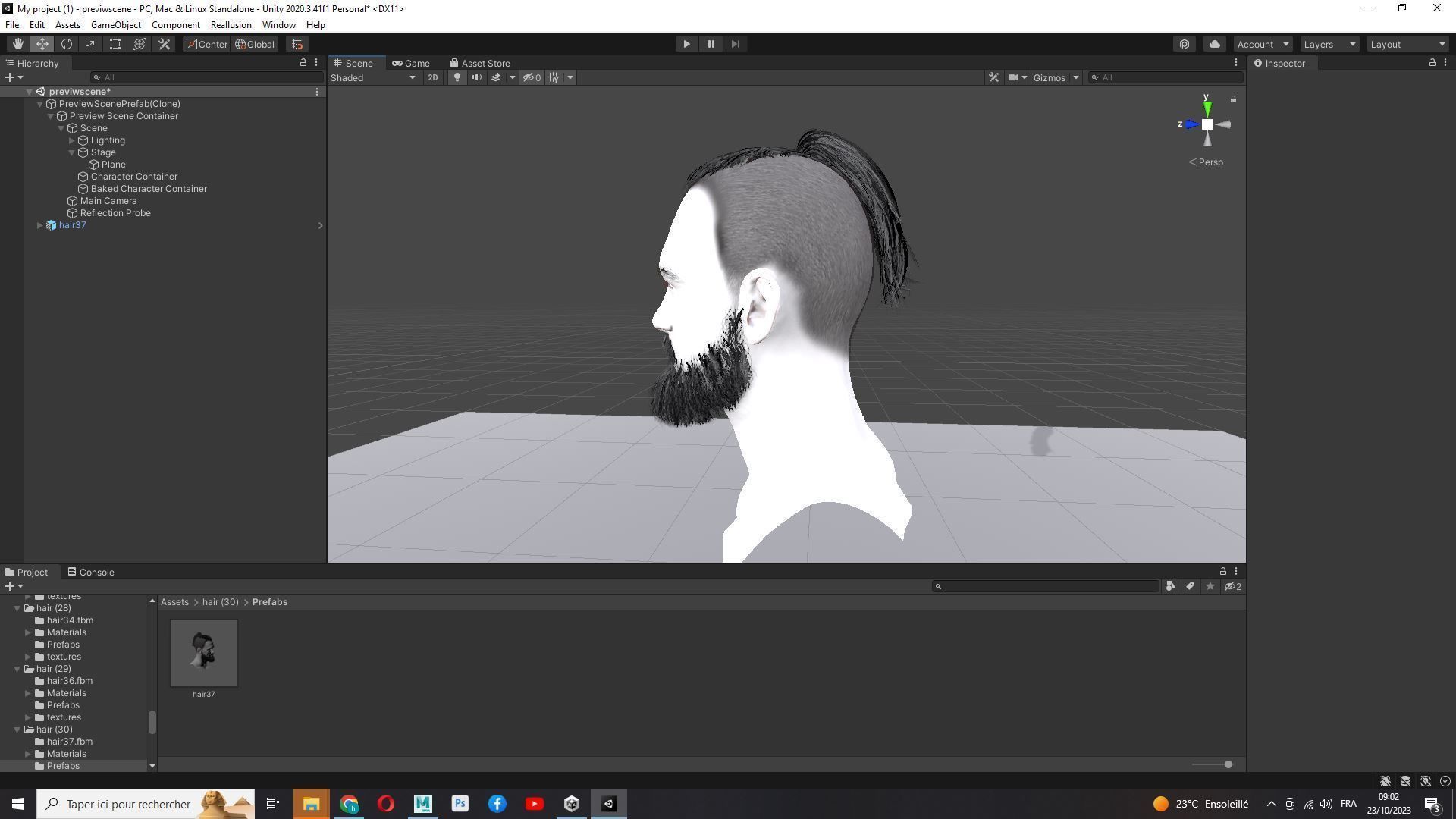 Realistic Mlae Hair - Viking Ponytail Style Low-poly 3D model_25