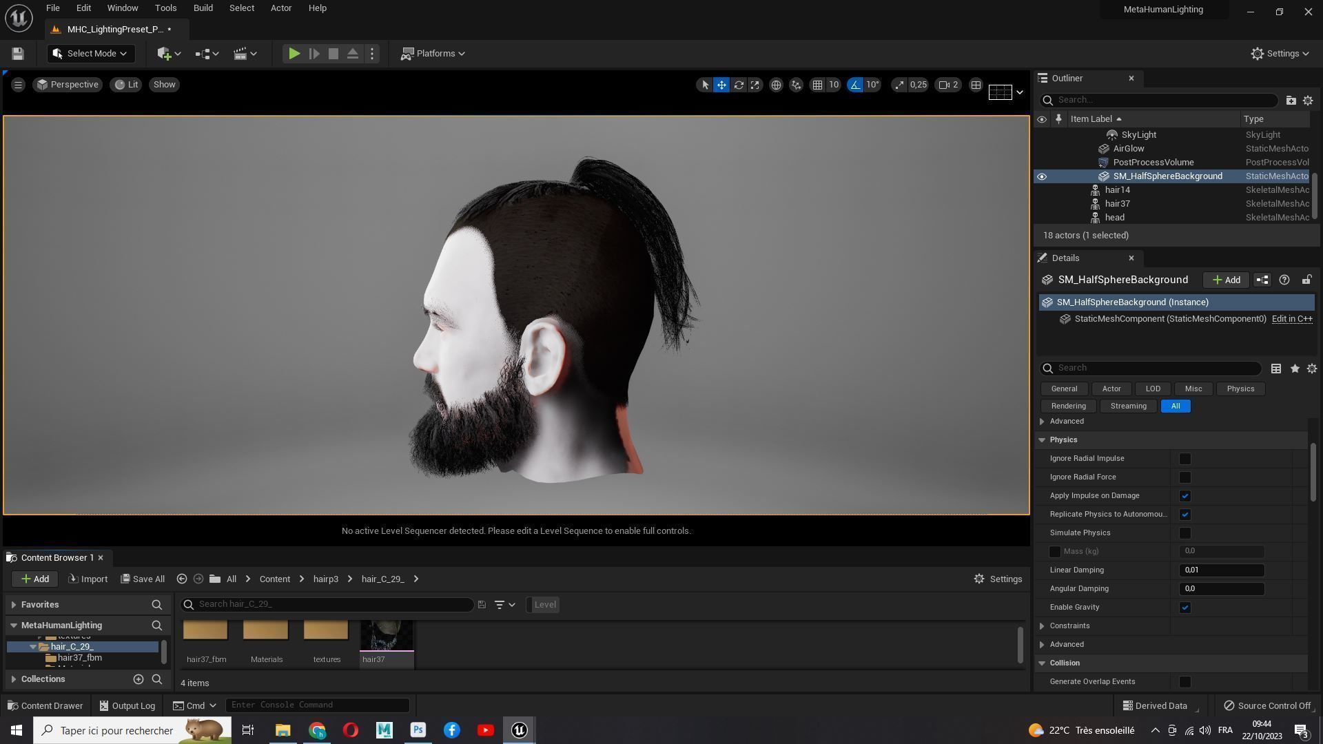 Realistic Mlae Hair - Viking Ponytail Style Low-poly 3D model_22