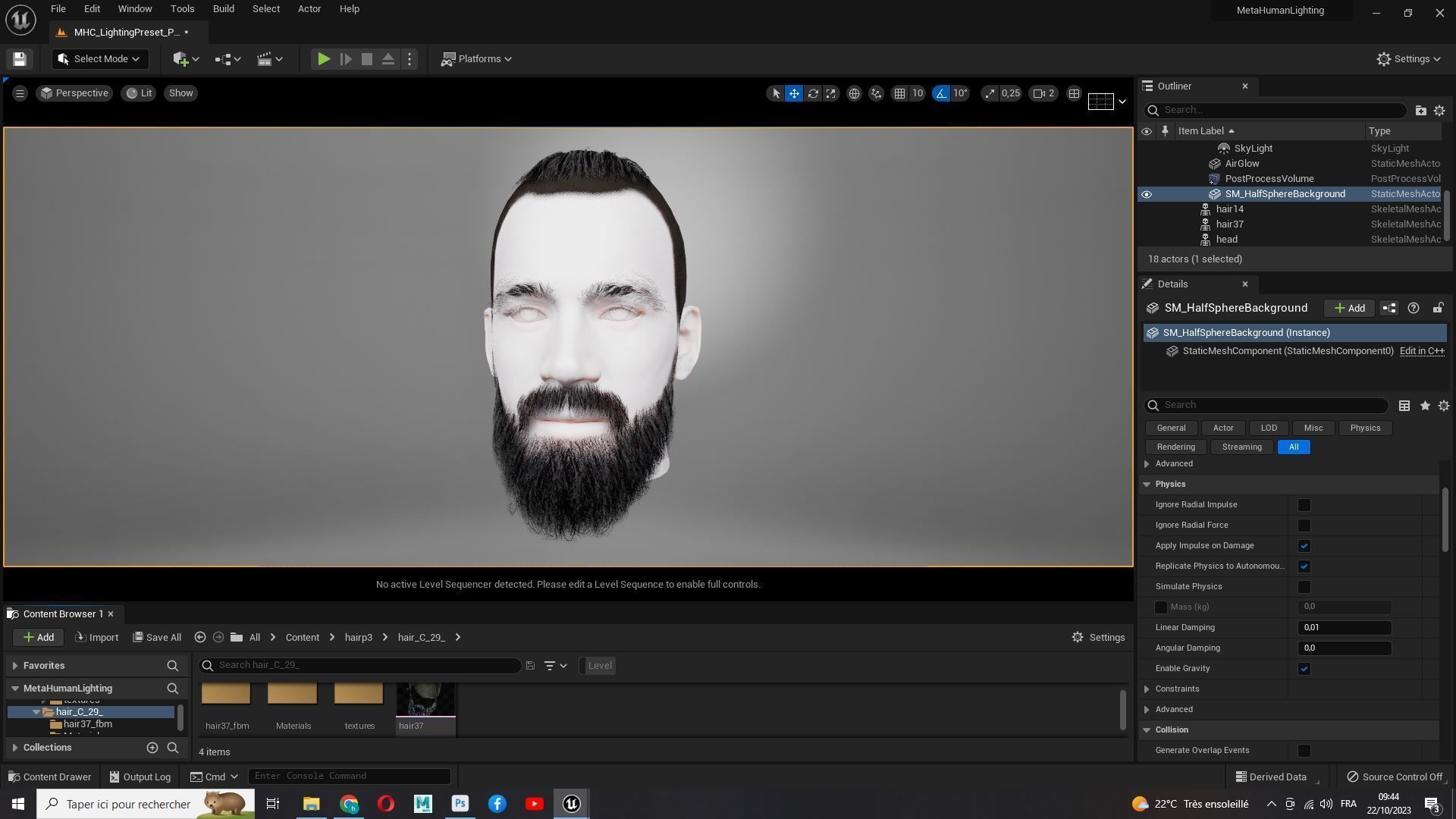 Realistic Mlae Hair - Viking Ponytail Style Low-poly 3D model_21