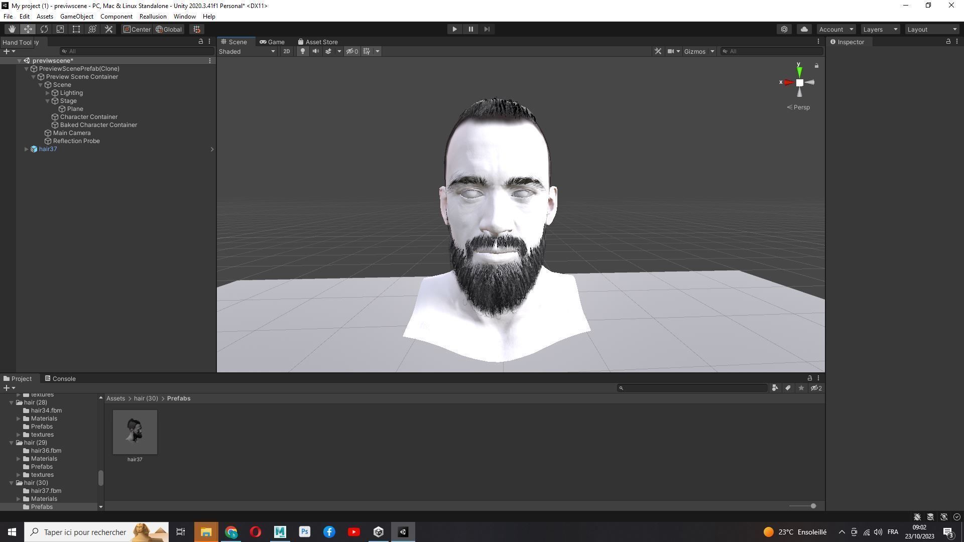 Realistic Mlae Hair - Viking Ponytail Style Low-poly 3D model_24