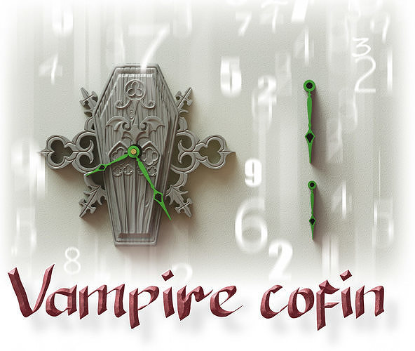 Vampire coffin clock 3D print model
